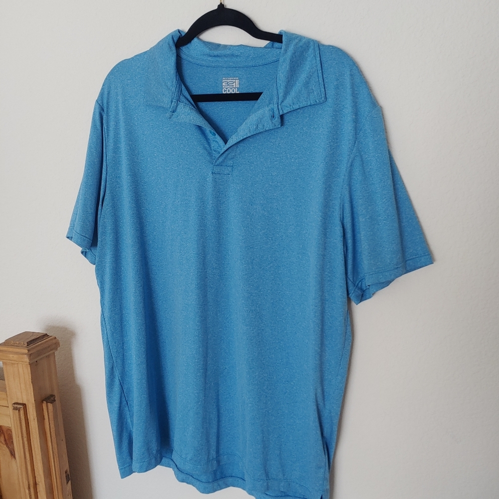 32 Degrees Cool weatherproof blue polo, XL